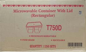 T750D Rect Compartment Microwaveable Conts