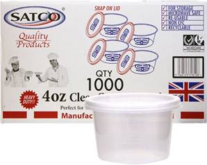 SATCO 4oz Clear Cups with Lids