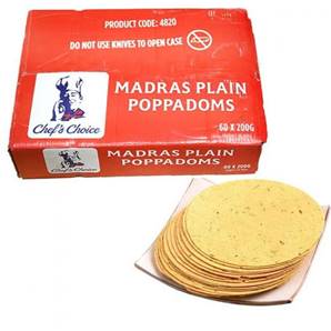 **** CHEF'S CHOICE Madras Plain Poppadoms