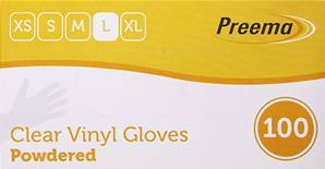 **** Blue/Clear Vinyl Disposable Gloves L