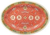 **** CL Red Melamine 10 inch Oval Plate