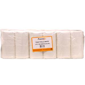 White 2Ply 320 Sheets Toilet Rolls